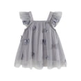thumbnail image 1 of ZACPNCV Toddler Girls Vintage Party Dress Ruffled Sleeve A-Line Tulle Flower Girls Dresses for Wedding Birthday Gray 3-4 Years, 1 of 4
