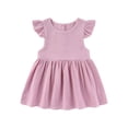 thumbnail image 1 of ZACPNCV Toddler Girls Vintage Party Dress Ruffled Sleeve A-Line Tulle Flower Girls Dresses for Wedding Birthday Purple 12-24 Months, 1 of 9