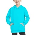 thumbnail image 1 of Meresysid Toddler Kids Boys Girls Fall Oversized Sweatshirts Fleece Hoodies Long Sleeve Shirts Pullover Winter Clothes With Pocket Light Blue, 1 of 7