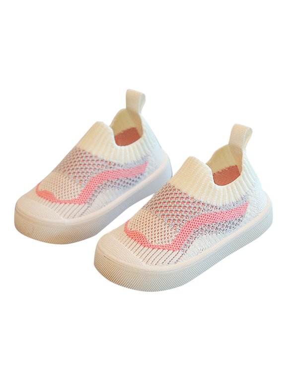 Toddler Kids Boys Girls Spring New Soft Soled Baby Walking Shoes Bow Mesh Princess Small Solid Shoes Pink
