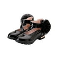 thumbnail image 1 of Meresysid Toddler Kids Girls Fall Princess Soft Sole Middle School Students' Black Performance Shoes Black, 1 of 7