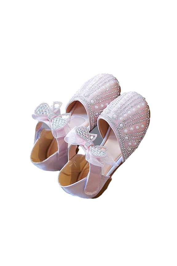 Toddler Kids Girls Girls Princess Shoes Soft Bottom Rhinestone Student Shoes Children Little Girl Middle Grade Sandals Pink