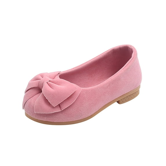 Meresysid Toddler Kids Girls Princess International Day Bow Knot Shoes Single Shoes Pink