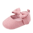 thumbnail image 1 of Meresysid Toddler Kids Infant Newborn Summer New Baby Cute Knitted Bow Wool Shoes Non-slip Baby Walking Shoes Pink, 1 of 8