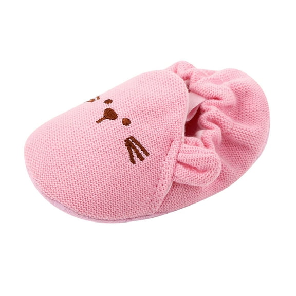 Meresysid Toddler Kids Infant Newborn Summer New Baby Cute Knitted Wool Shoes Non-slip Baby Walking Shoes Pink