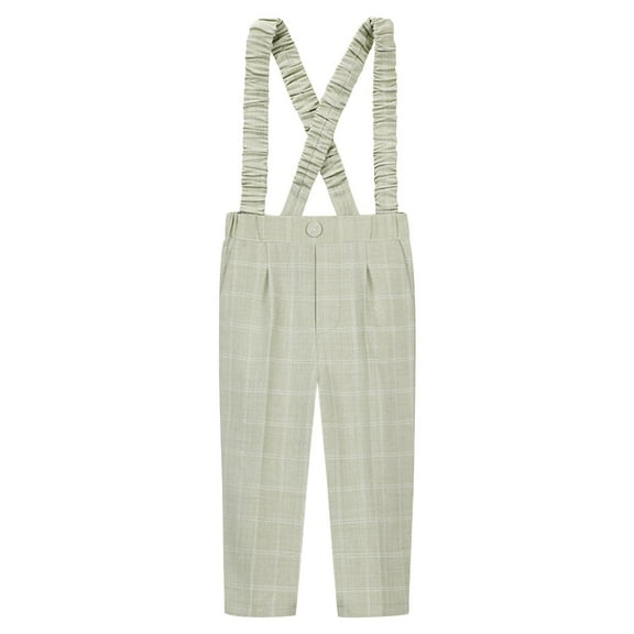 ZACPNCV Toddler Little Boy Suspenders Pants Classic Chino Pants for Casual Formal Wear and Special Occasions Green 2-3 Years