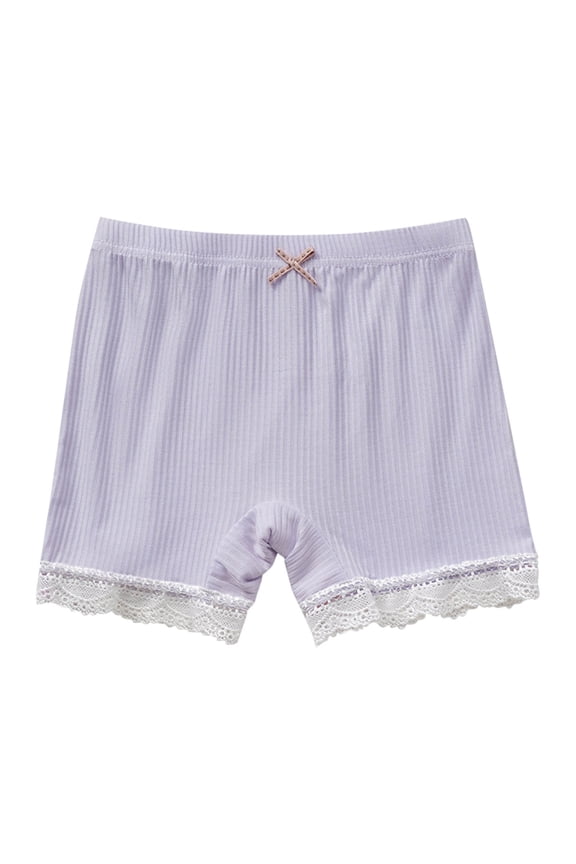 Toddler Little Girls Dance Bike Play Shorts Under Dress School Uniform Underpants NOT Transparent Purple 8-9 Years