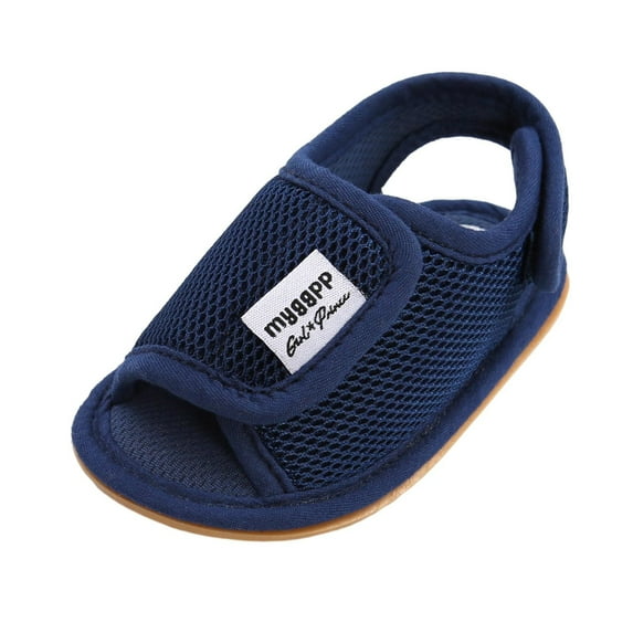 Meresysid Toddler Newborn Kids Infant Baby Spring and summer Comfortable Breathable Mesh Fabric Flat Soft Soled Dark Blue