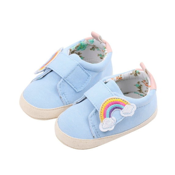 Meresysid Toddler Newborn Kids Infant Summer Soft Bottom Casual Sandals Bowknot Embroidery Cute Princess Shoes Blue