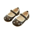 thumbnail image 1 of ZACPNCV Toddler Shoes Fall New Little Girl Embroidered Single Children's Soft Sole Princess Shoes Brown 9 Years, 1 of 9