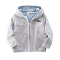 thumbnail image 1 of Meresysid Toddler Unisex Boy'S Girl'S Polar Fleece Lined Sherpa Jacket Winter Warm Full-Zip Long Sleeve Sweatshirt Fleece Jacket Gray, 1 of 4