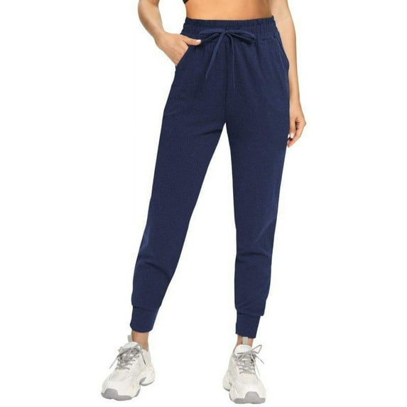 ZACPNCV Women's Color Loose Fitting Leggings High Waist Casual And Fashionable Yoga Pants Navy