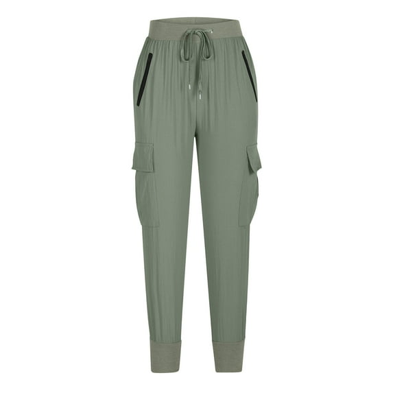 ZACPNCV Women's Nylon Quick Drying Hiking Pants For Sports Fitness Leisure Drawstring Workwear Jogging Pants Brown