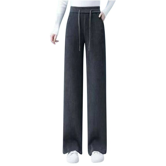 Meresysid Womens Loose Wide Leg Pants Schneier Wide Leg Pants For Women Dark Gray