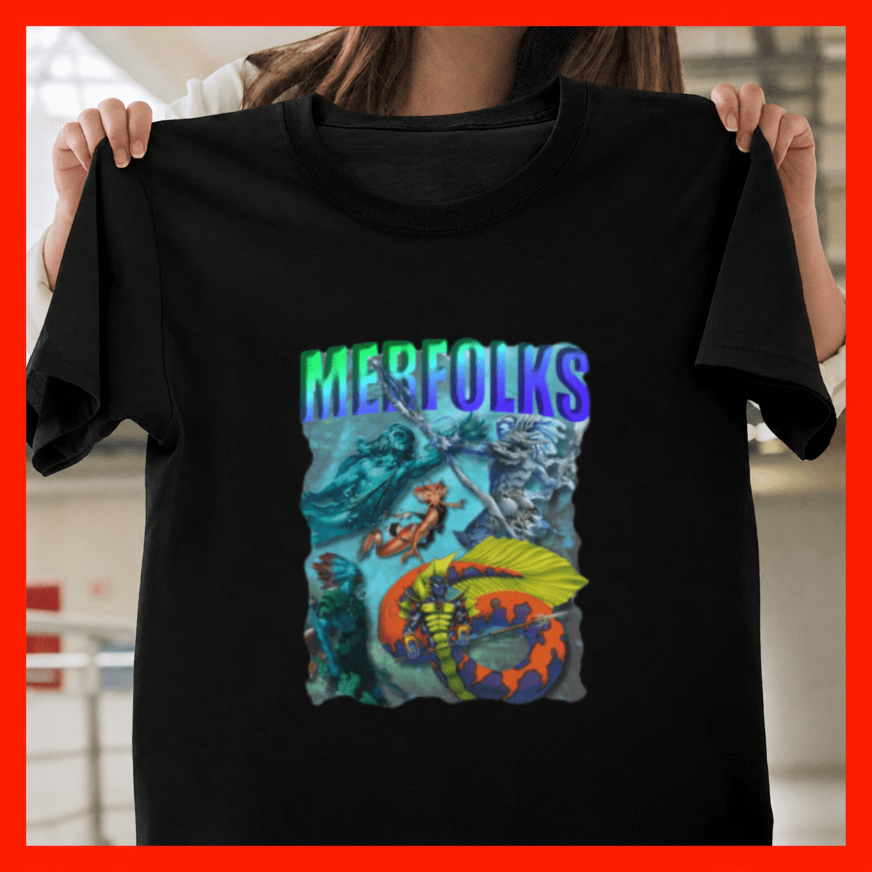 Merfolks Sea Ocean Fantasy Creatures Undersea Mythic Art Art Unisex T ...