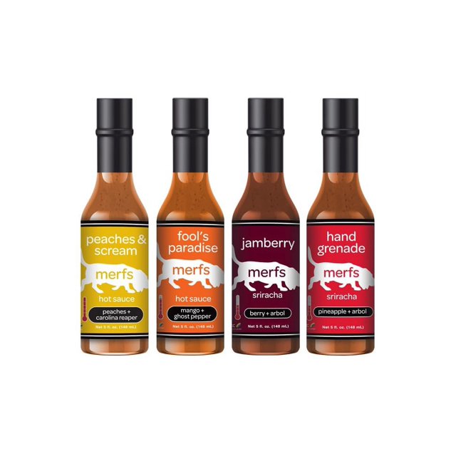 Merfs Condiments Gourmet Hot Sauce Gift Set Variety Pack Medium to