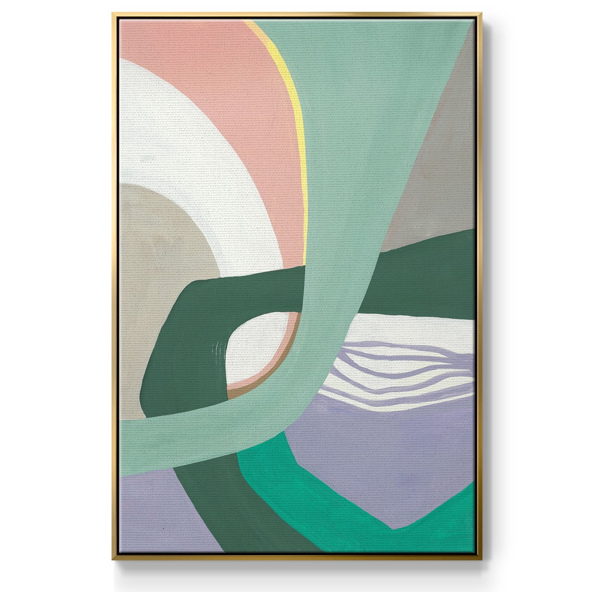 Merge Left Framed Premium Gallery Wrapped Canvas - Ready to Hang - 17 x 25 - Gold Floating Frame