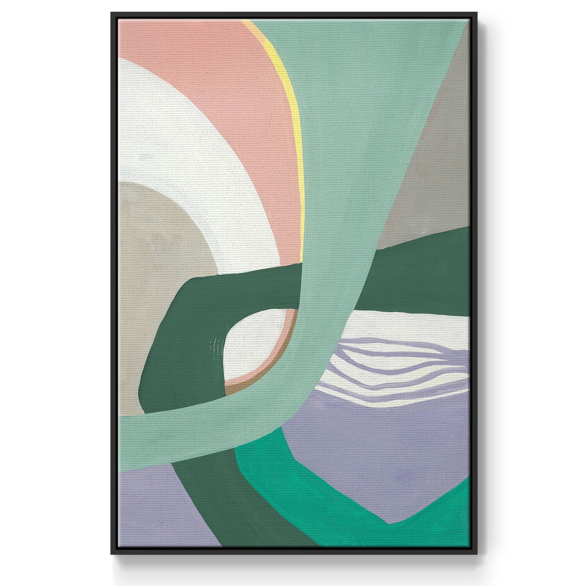 Merge Left Framed Premium Gallery Wrapped Canvas - Ready to Hang - 27 x 41 - Black Floating Frame