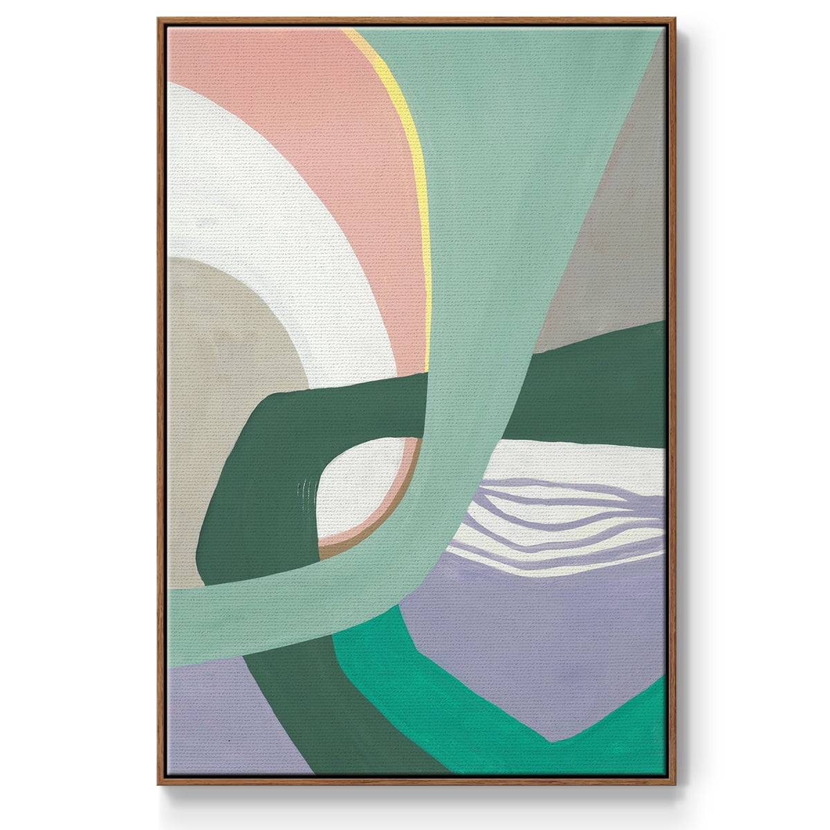 Merge Left Framed Premium Gallery Wrapped Canvas - Ready to Hang - 27 x 41 - Walnut Floating Frame