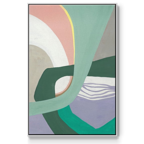 Merge Left Framed Premium Gallery Wrapped Canvas - Ready to Hang - 27 x 41 - White Floating Frame