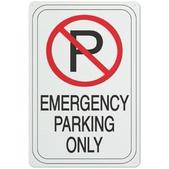 Mergency Parking Only 12"X8" Aluminum Warning Signs For Property Business Yard House Office
