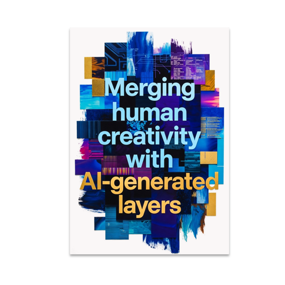 Merging Human Creativity with AI-Generated Layers - Art Enthusiast - 13x19 Poster Print