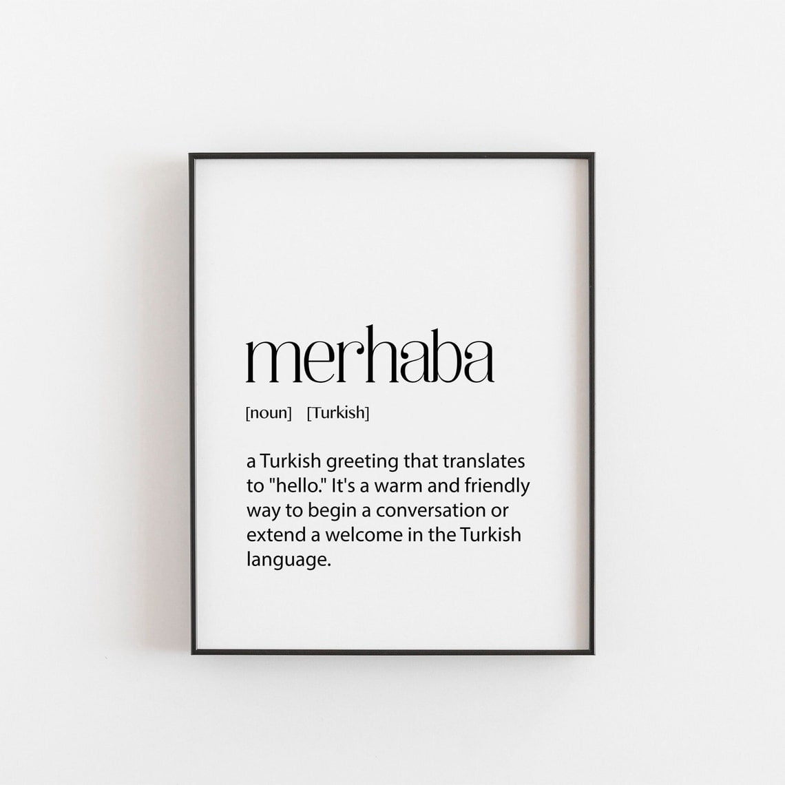 Simple Post Es Merhaba Wall Art Prints, Turkish, Simple Words, Dictionary, English ...