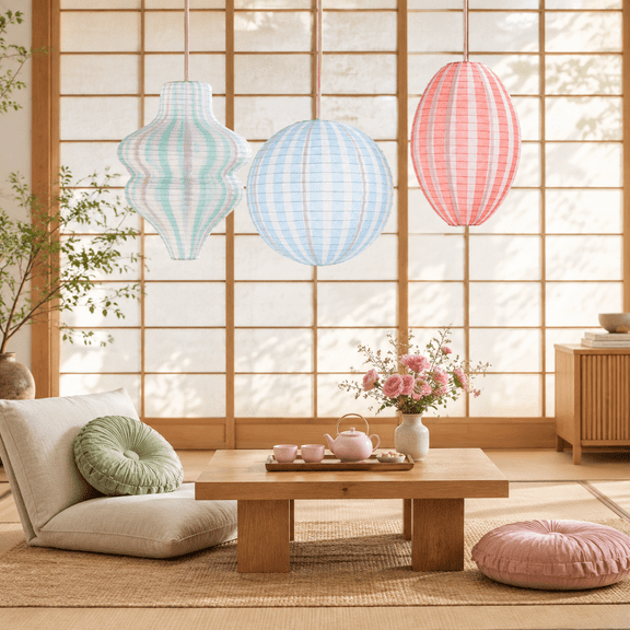 Meri Stripy Lanterns (pack Of 3)