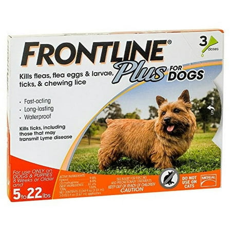 Merial Frontline Plus Flea and Tick Control for 5-22 Pound Dog NEW
