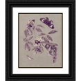 thumbnail image 1 of Merian, Maria S. 20x24 Black Ornate Wood Framed with Double Matting Museum Art Print Titled - Nature Study in Plum and Taupe II, 1 of 4
