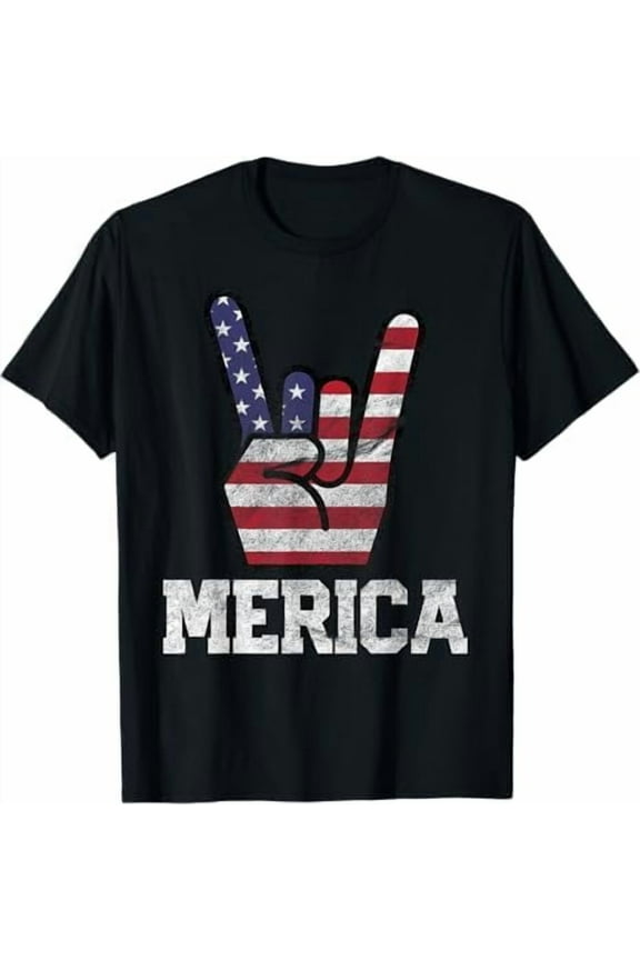 Merica 4th of July T-Shirt Patriotic USA American Flag Shirt Independence Day Eagle of Freedom Tee Shirts