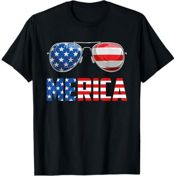 Merica 4th of July T-Shirt Patriotic USA American Flag Shirt Independence Day Eagle of Freedom Tee Shirts