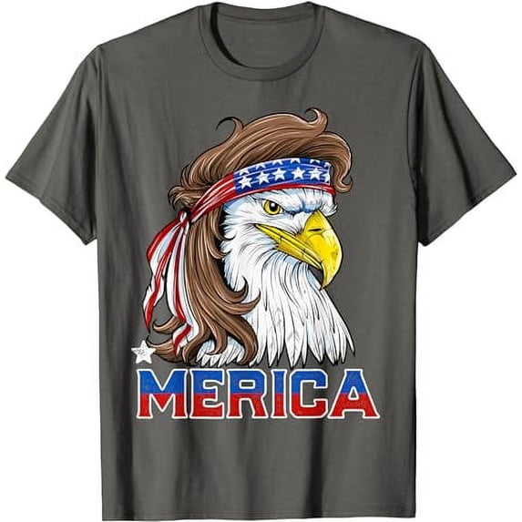 Merica Eagle Mullet 4th of July Men Women American Flag USA T-Shirt