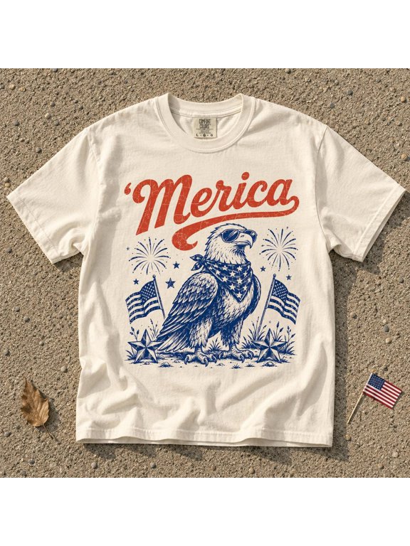 Merica Eagle Shirt Comfort Colors Vintage Patriotic Tee