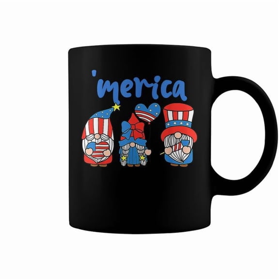 Merica Gnomes Usa Flag Fireworks Memorial Day 4Th Of July Coffee Mugs