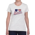 thumbnail image 1 of Merica Heart Sunglasses T-Shirt Women -Image by Shutterstock, Female 5X-Large, 1 of 4