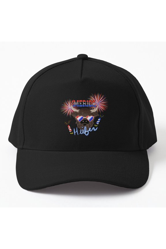 Merica Heifer Baseball Cap, Farm Animal American Wordplay Design, Classic Rural Hat
