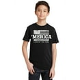 thumbnail image 1 of Merica Land of The Free 4th of July Youth T-shirt, Youth XL, Black, 1 of 2