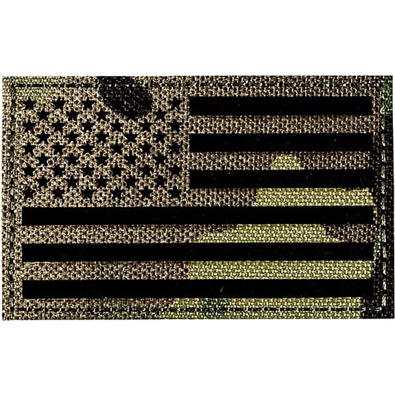 Merica Life Reflective Fabric US Flag Forward Patch, Multi-Cam, 3 x 2in