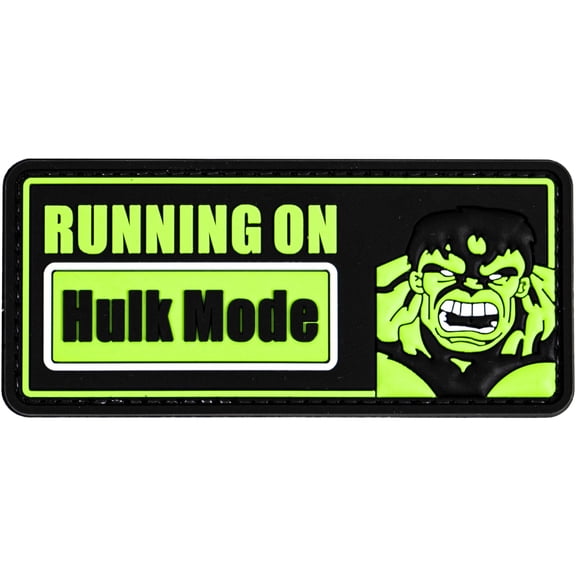 Merica Life Running on Hulk Mode PVC Patch, 4 x 1.75