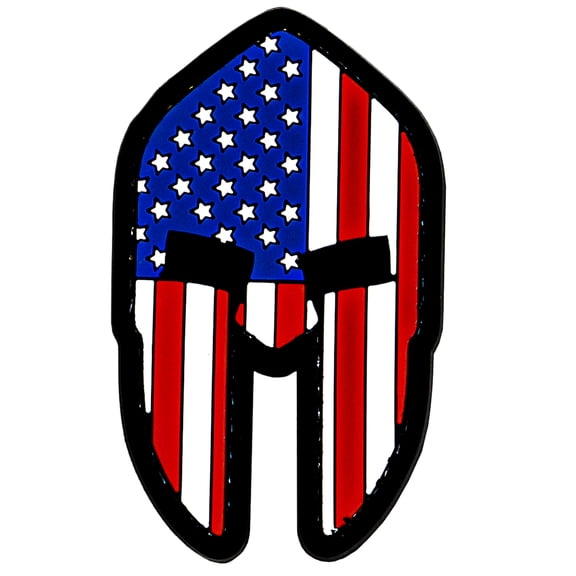 Merica Life Spartan Helmet US Flag PVC Morale Patch