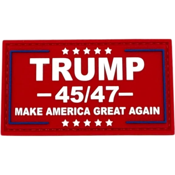 Merica Life Trump Flag MAGA 45/47 Patch, 3x1.5in, Red