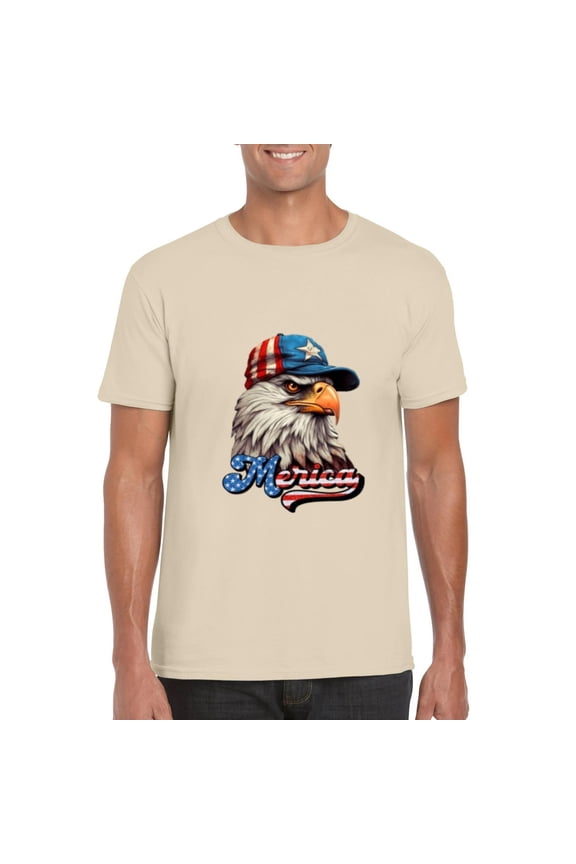 Merica Patriotic USA Eagle 4th Of July Bird Symbol Free T-Shirt, for men & women, up to size 5XL
