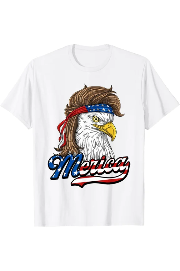 Merica Patriotic USA Eagle Of Freedom Fourth July Independence Gear Tee Unisex T-Shirt ,up to size 5XL