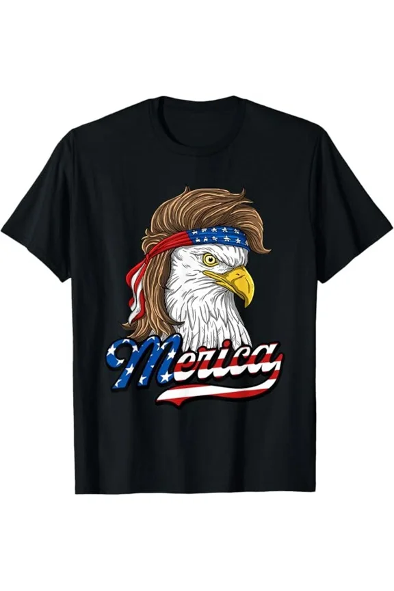 Merica Patriotic USA Eagle Of Freedom Fourth Of July Design T-Shirt E4111, for Men & Women, up to Size 5XL
