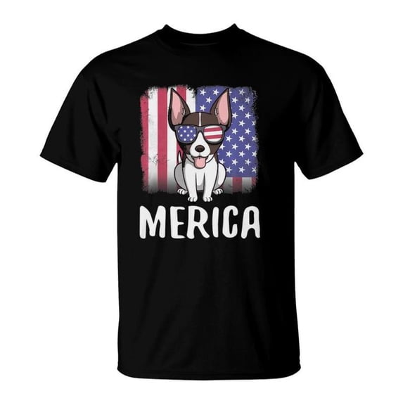 Merica Rat Terrier Dog Usa American Flag 4Th Of July TShirt - Walmart.com