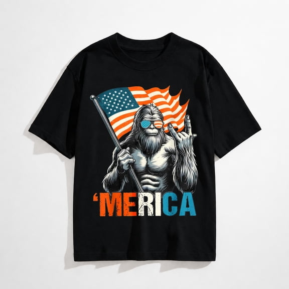 Merica Rock American Flag Patriotic 4th of July T-Shirt