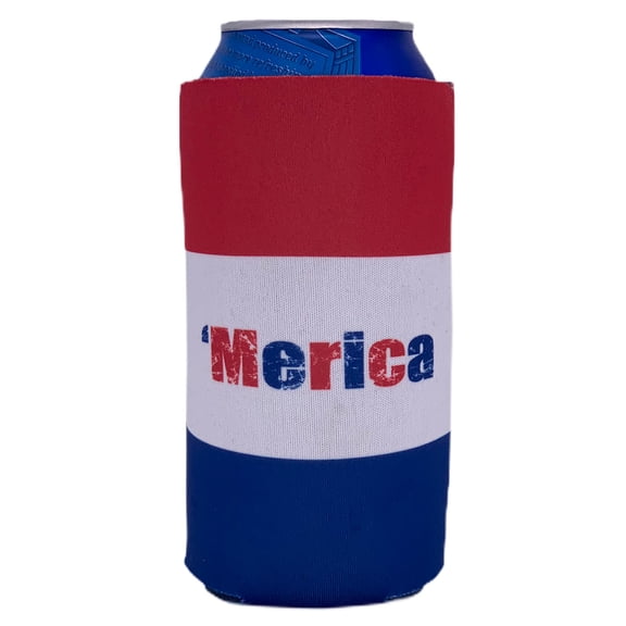 'Merica Striped Pattern 16 oz. Can Coolie