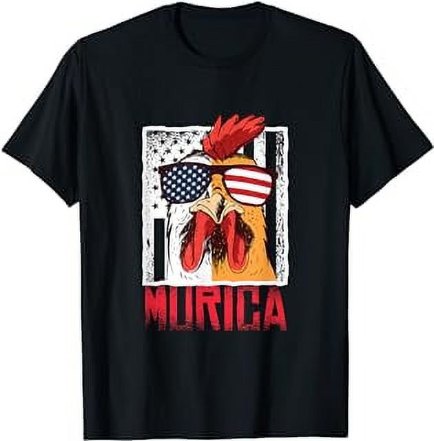 Merica Sunglasses Cock Funny Rooster Murica TShirt