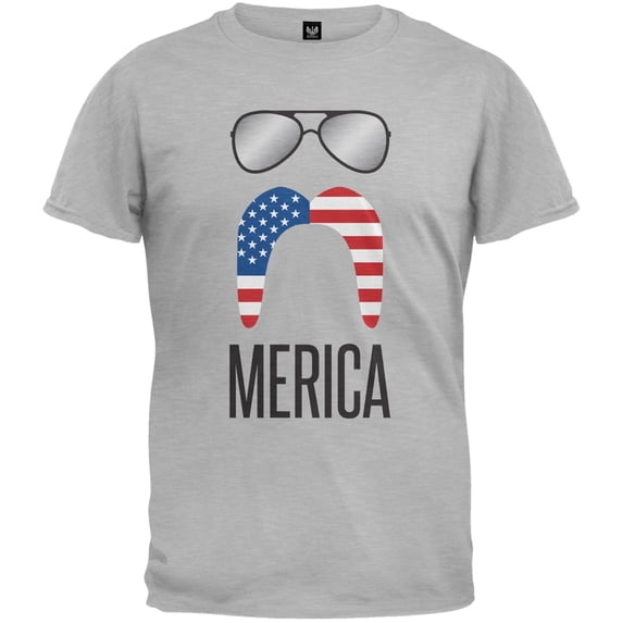 Merica Sunglasses and Mustache T-Shirt - Large